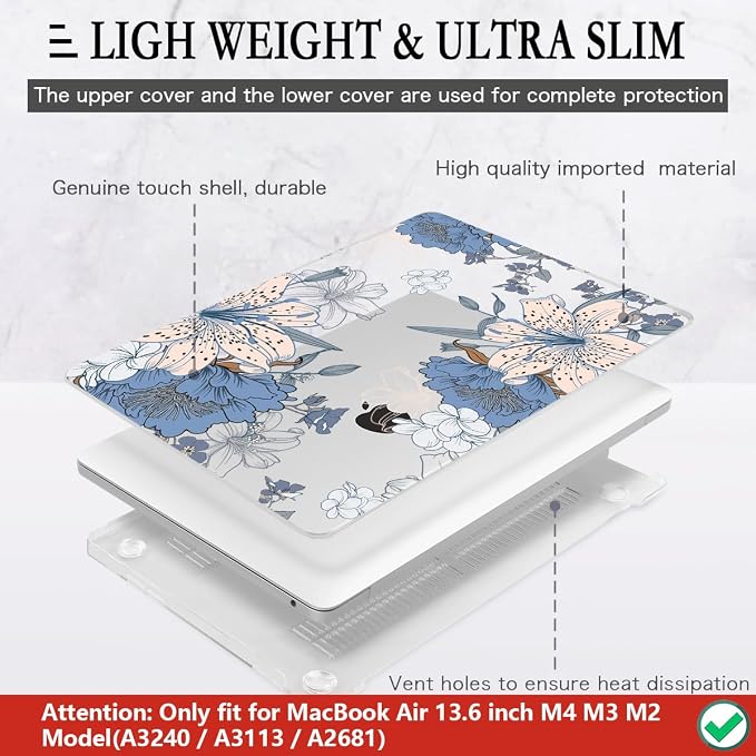 CISSOOK Compatible with MacBook Air 13.6 inch Case 2025 2024 2022 Release A3240 - Image 4