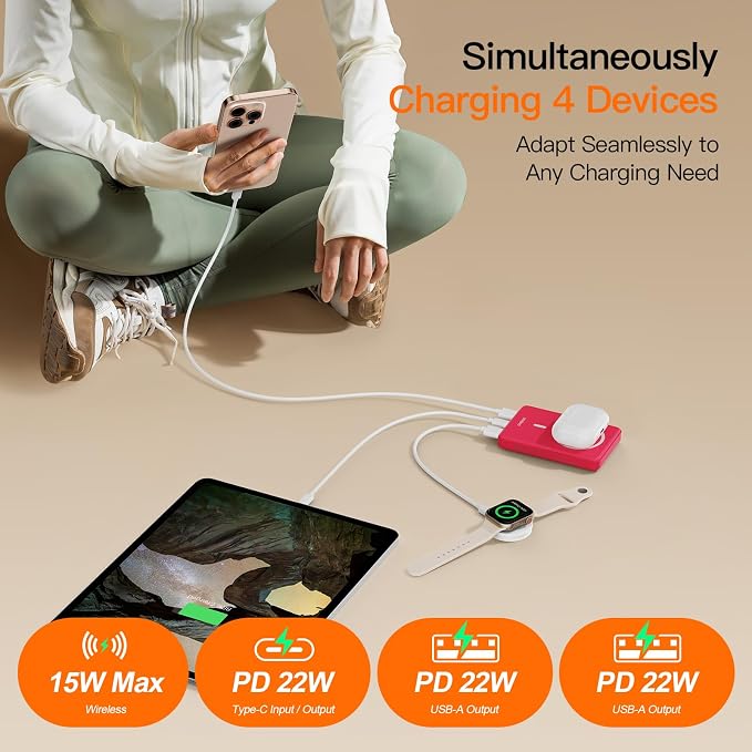 Magnetic Portable Charger, 16800mAh Wireless Power Bank, - Image 4