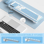 Wireless Keyboard and Mouse Combo, Full-Sized Wireless Keyboard and Adjustable - Image 4
