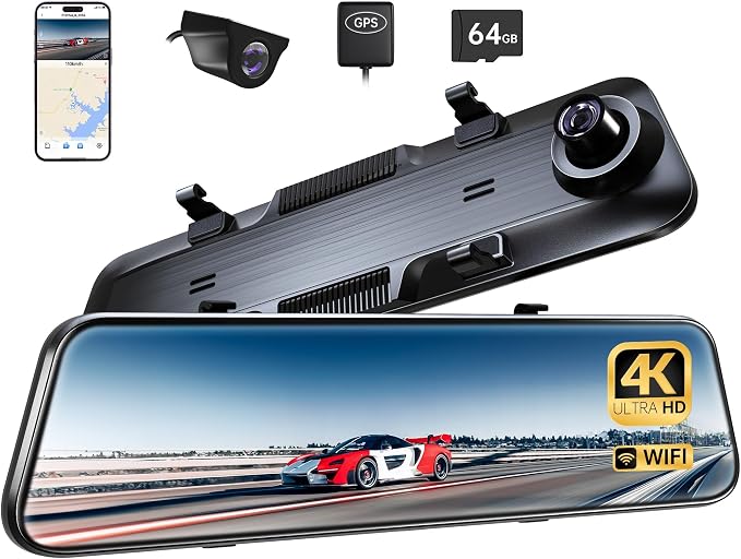 Pelsee P12 Plus 4K Rear View Mirror Camera by pelsee