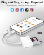 SD Card Reader for iPhone/iPad/Mac, USB C and Lightning Dual Port Memory Card - Image 5