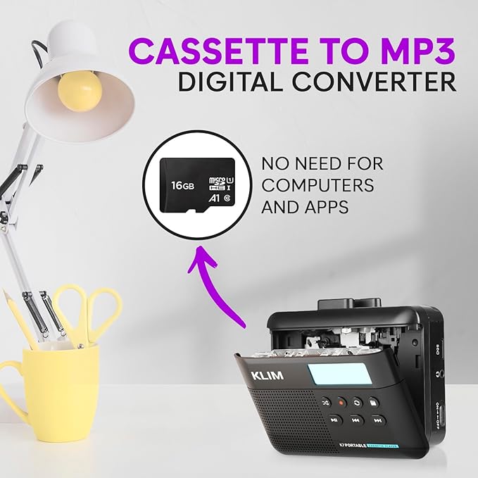 KLIM K7 Cassette Tape Player + Cassette to MP3 Converter + Portable Cassette - Image 3