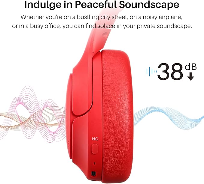 TOZO HT2 Hybrid Active Noise Cancelling Headphones, Wireless Over Ear Bluetooth - Image 3