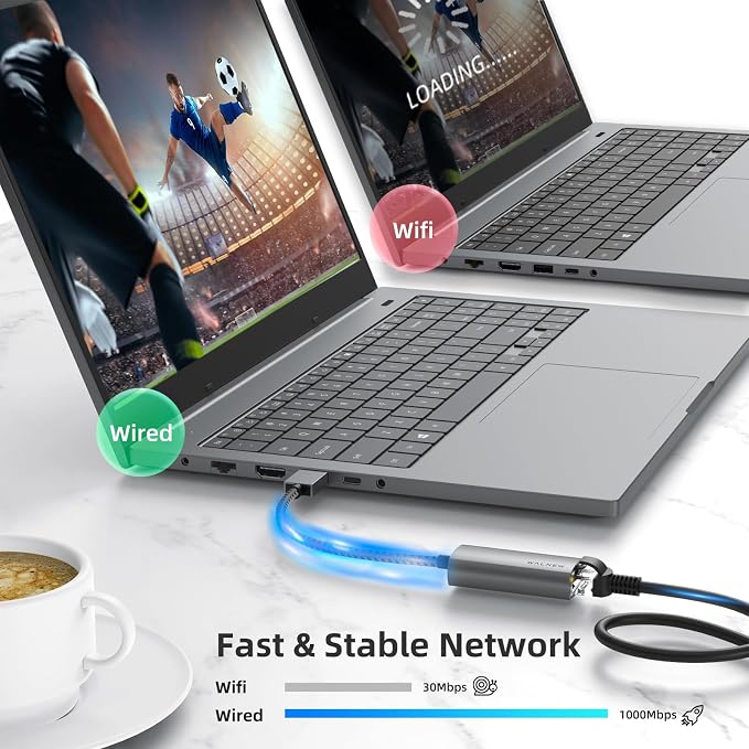 USB 3.0 Ethernet Adapter, WALNEW 1000Mbps Gigabit USB to Ethernet LAN Network - Image 2