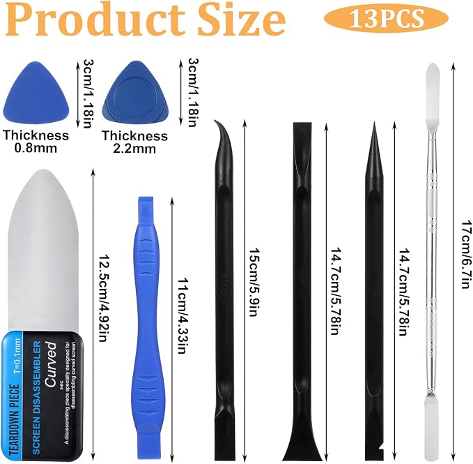 13 Piece Spudger Pry Tool Kit, Plastic & Metal Spudger Set Electronic Product - Image 2