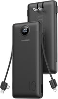 VEGER AC Wall Plug Portable Charger, 10000mah Slim Portable Charger Built in by VEGER