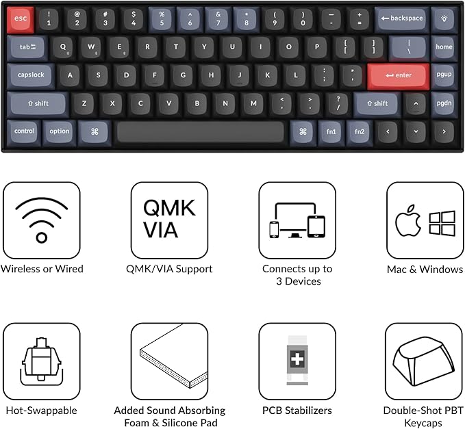Keychron K6 Pro Wireless Custom Mechanical Keyboard, QMK/Launcher Programmable - Image 8