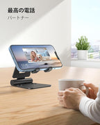 Nulaxy Dual Folding Cell Phone Stand, Fully Adjustable Foldable Desktop Phone - Image 2