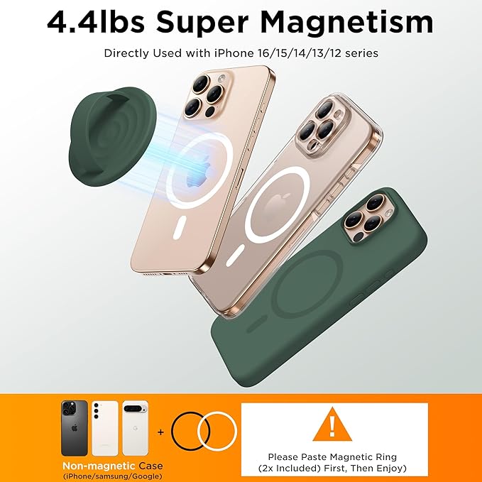 Magnetic Phone Ring Grip Holder, Silicone Finger Loop Grip, Compatible - Image 6
