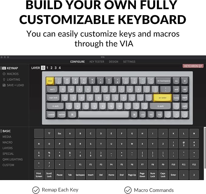 Keychron Q7 Wired Custom Mechanical Keyboard, 70% Layout QMK/VIA Programmable - Image 2