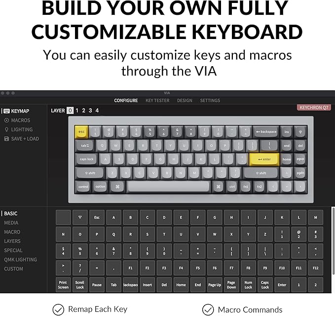 Keychron Q7 Wired Custom Mechanical Keyboard, 70% Layout QMK/VIA Programmable - Image 2