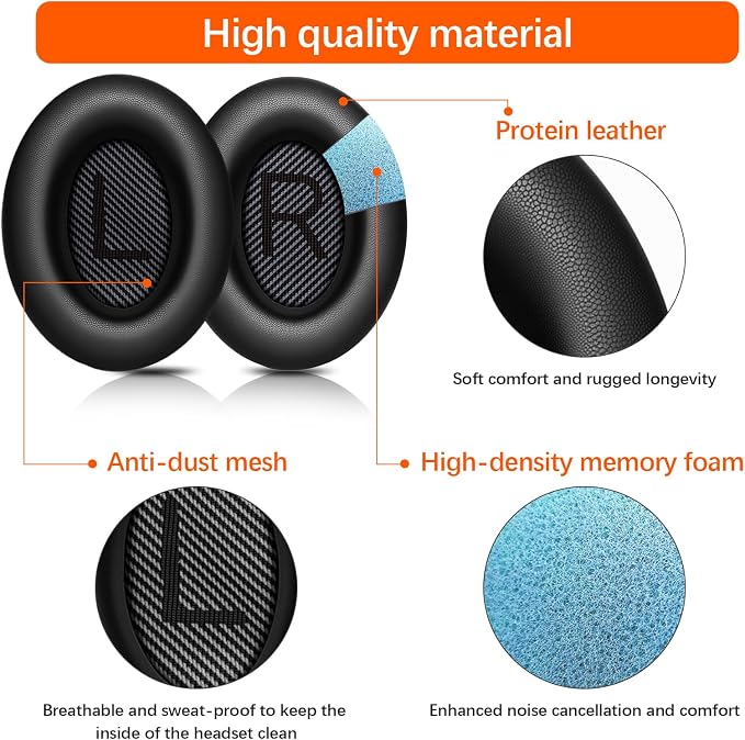 Replacement Ear Pads for Bose QC45/35/25/15/QC2/Ae2/Ae2W/Sound Link/Sound True - Image 5
