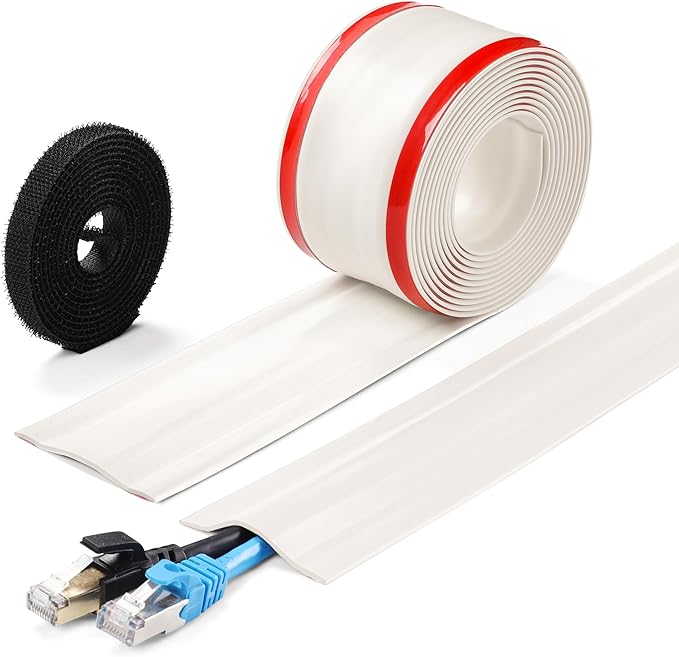 16.4ft Cord Cover Floor, Soft PVC Cord Covers by ZhiYo