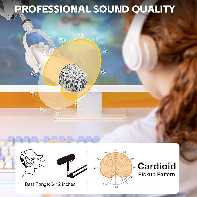 ZealSound Gaming Microphone for PC, USB Podcast Microphone - Image 6