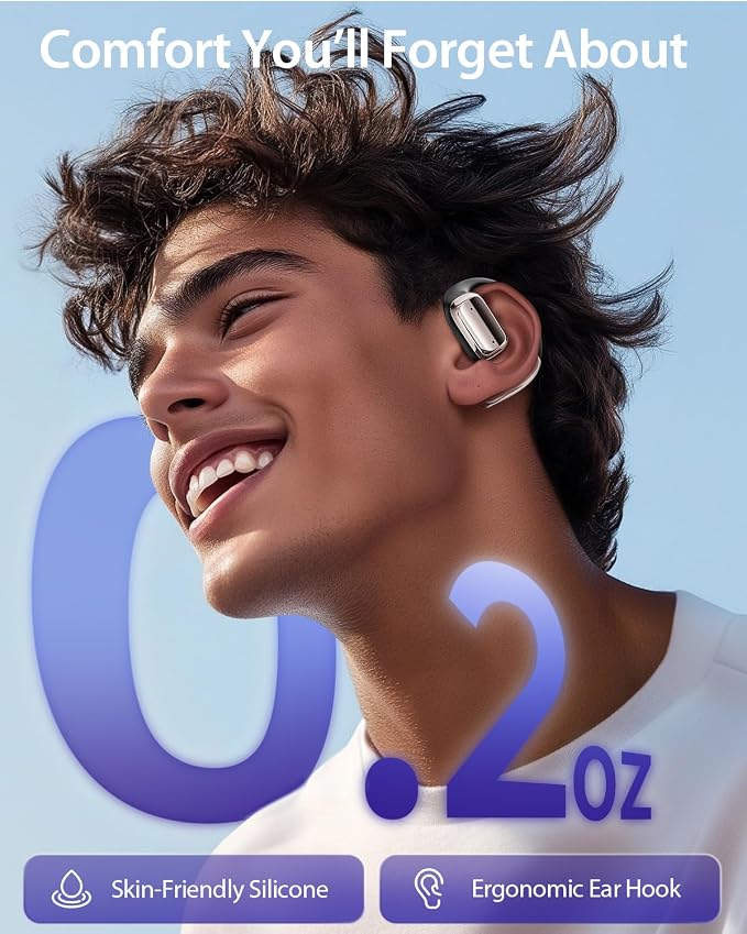 Open Ear Wireless Bluetooth Headphones, Pain-Free Air Conduction Ear Buds - Image 2