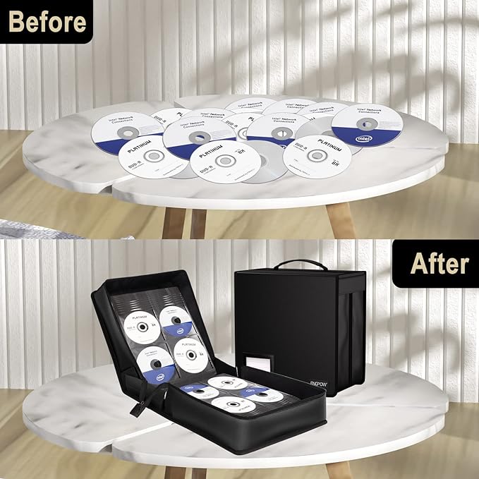 ENGPOW Fireproof CD Case, CD/DVD Storage Box, 400 Capacity CD Binder DVD - Image 7