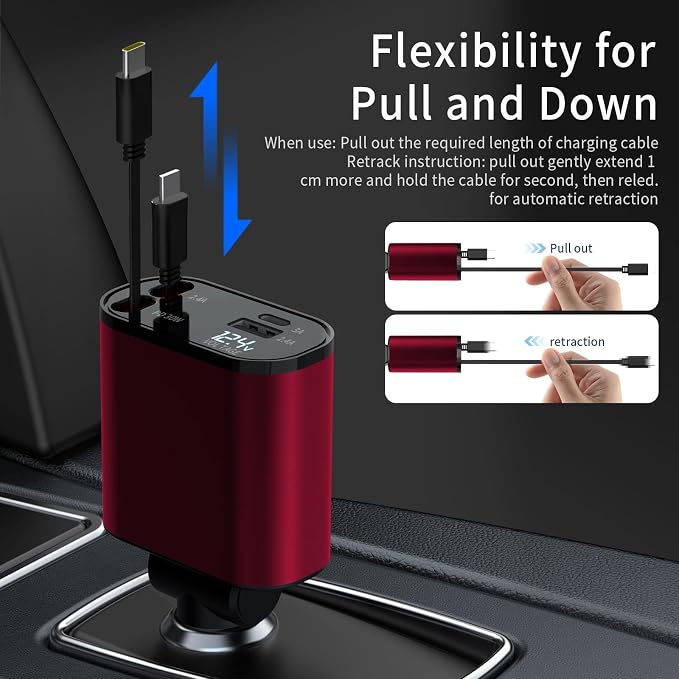 Retractable Car Charger Compatible - Image 4