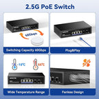 6 Port 2.5G PoE Switch, AUMOX PRO 4 Port 2.5G Network Unmanaged Switch - Image 5
