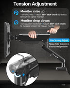 Single Monitor Mount Arm, Fits 13-32 Inch, Holds 4.4-22lbs, Full Motion - Image 9