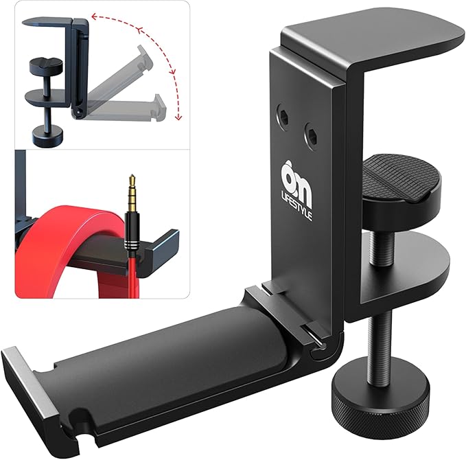 6amLifestyle Foldable All Aluminum Headphone Hook Holder by 6amLifestyle