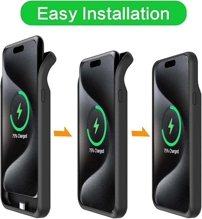Battery Case for iPhone 15 Pro Max, 12000mAh Rechargeable Portable Charging Case - Image 3
