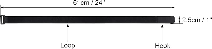 12 Pack 1 x 24 Inches Hook and Loop Reusable Fastening Cable Tie Down Straps by - Image 3