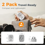 2 Pack UK Adapters for Travel, TESSAN Ireland Plug Adapter - Image 6
