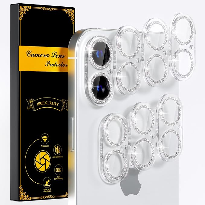 beuxece for 6 Pack iPhone 16 / iPhone 16 Plus Camera Lens Protector 9H Tempered by Beuxece