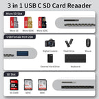 USB C SD Card Reader, 3 in 1 USB C Memory Card Reader - Image 3