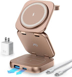 5-in-1 Wireless Charger for MagSafe, AC ISLAND Portable Travel Charging Station by ACISLANDDirect
