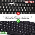 2PCS English Keyboard Letters Replacement Stickers, Large Print Bold White Font - Image 5