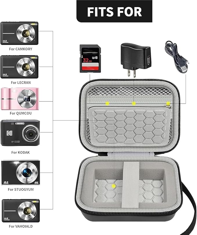 Carrying & Protective Case for Digital Camera, AbergBest 21 Mega Pixels 2.7" - Image 2
