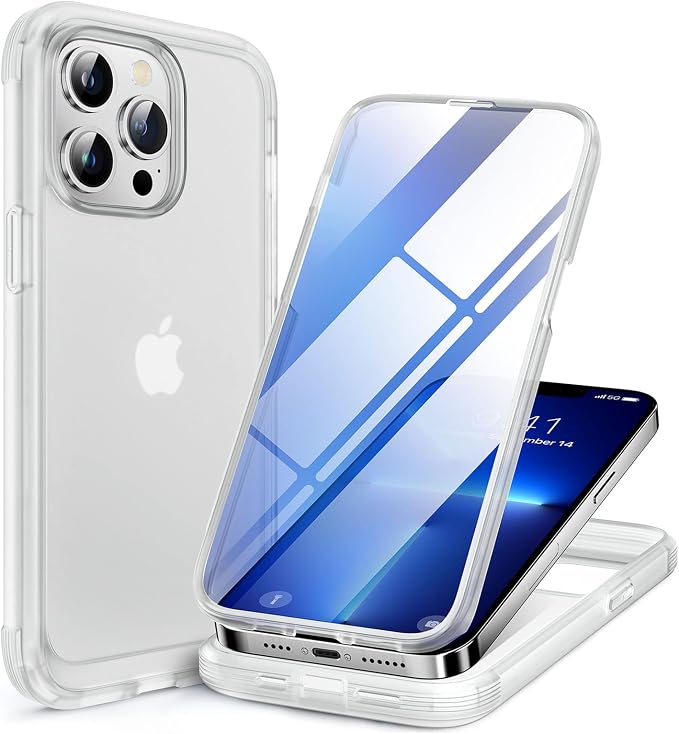 Miracase Glass Case for iPhone 13 Pro Max 6.7 inch, Upgrade Full-Body Clear by Miracase