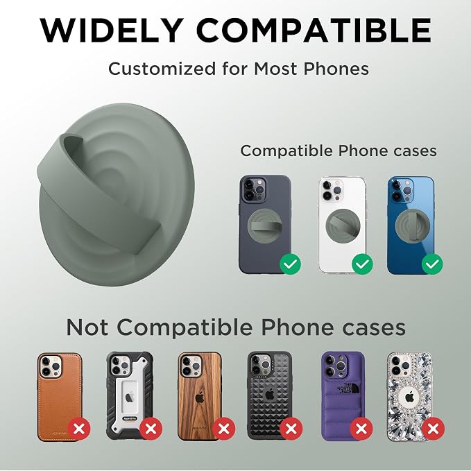 Magnetic Phone Ring Grip Holder, Silicone Finger Loop Grip, Compatible - Image 7