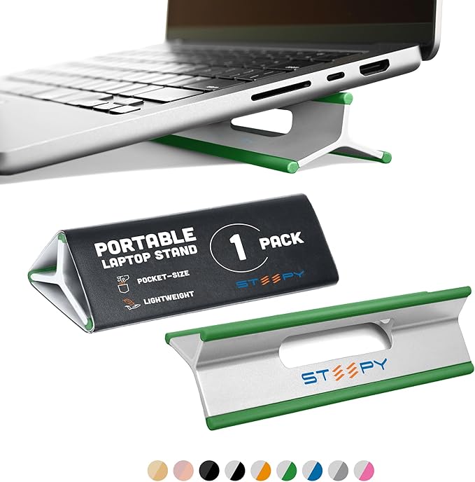 Steepy Portable Laptop Stand for Desk – Adjustable Height, & Portable Laptop by Steepy