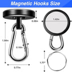 LOVIMAG Magnetic Hooks, 150LBS Strong Magnet Hooks Black Swivel Magnetic Hook - Image 2