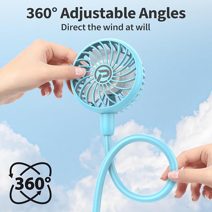 PANERGY Portable Neck Fan Rechargeable Hand Free Personal Fan Mini Wearable - Image 4