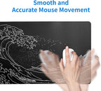 Japanese Gaming Mouse Pad Abstract Black Mouse Pad 31.5x11.8 Inch Black Sea - Image 7