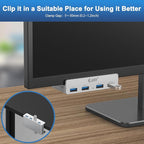 USB HUB3.0, Clamp USB HUB, Aluminum 4-Port USB Adapter - Image 2