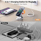 5-in-1 Wireless Charger for MagSafe, AC ISLAND Portable Travel Charging Station - Image 6