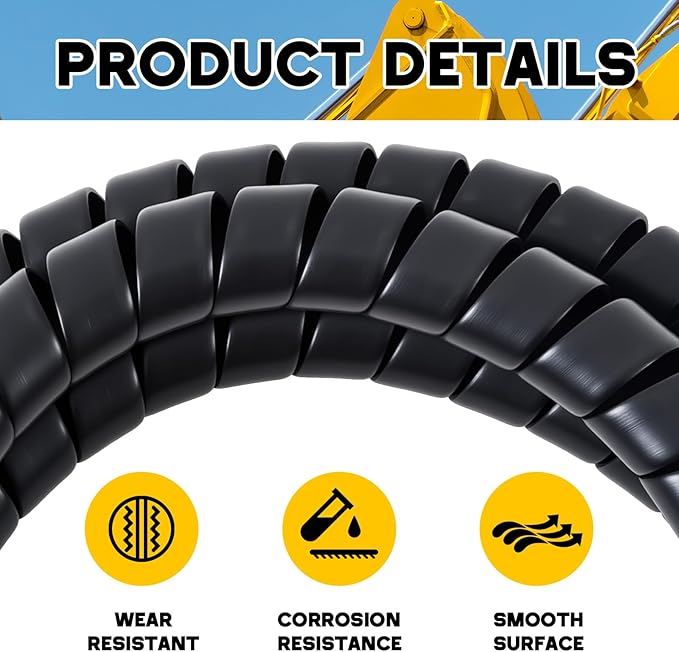 Spiral Wrap Cable Protector, Safe 2.0" Od x 20' Pre Cut Lengths Hydraulic Hose - Image 3