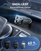 【2025 Ultra-Compact】 SUPERONE Retractable Car Charger, 5 in 1 Car Phone Charger - Image 4
