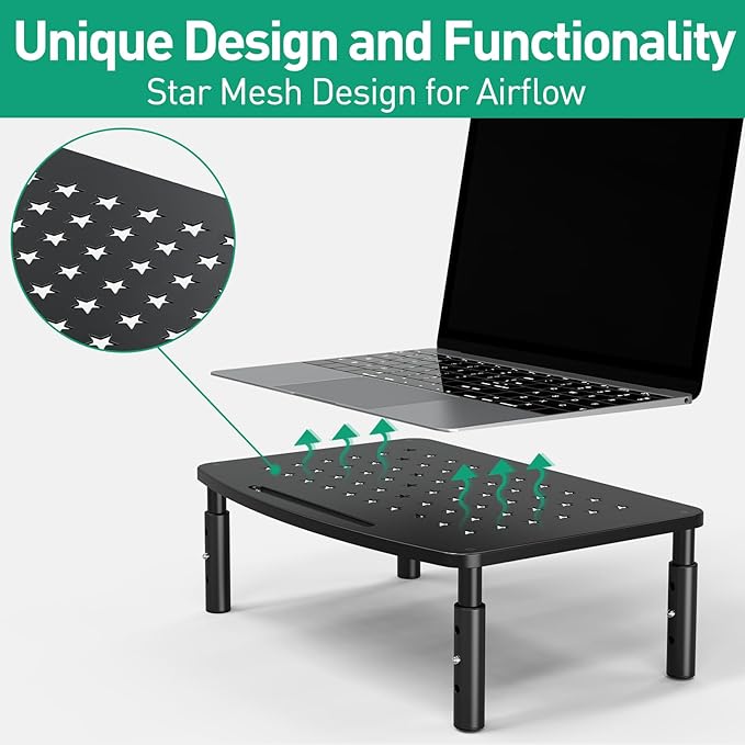 Zimilar 2 Pack Monitor Stands, 3 Height Adjustable Riser - Image 4