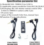 for Leica SL2 SL3 SL2S The Camera Releases The Shutter Cord Remote Control - Image 3