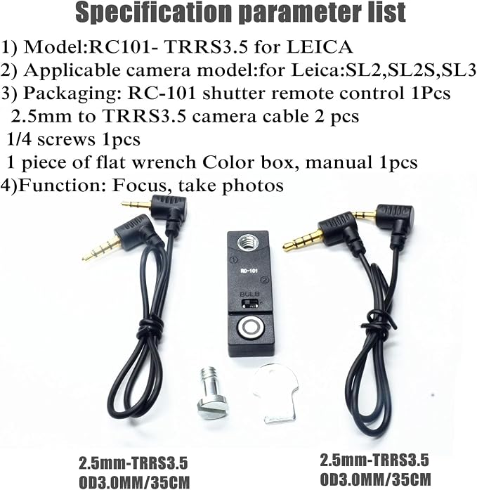 for Leica SL2 SL3 SL2S The Camera Releases The Shutter Cord Remote Control - Image 3