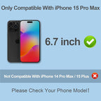 Compatible for iPhone 15 Pro Max Privacy Screen Protector Tempered Glass 6.7 - Image 2