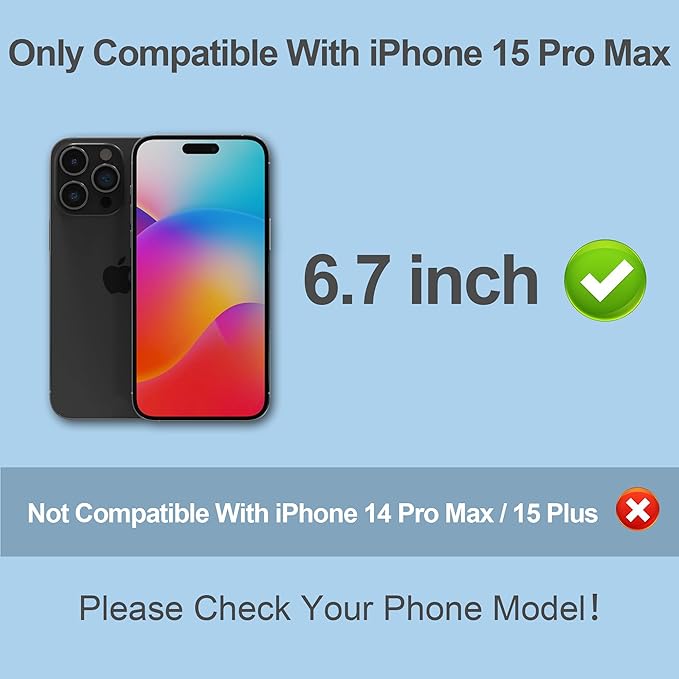 Compatible for iPhone 15 Pro Max Privacy Screen Protector Tempered Glass 6.7 - Image 2