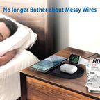 Seacosmo Wireless Charger, 3 in 1 Qi-Certified Fast Charging Station Dock - Image 4