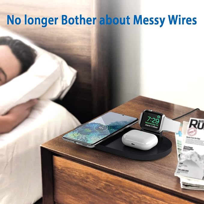 Seacosmo Wireless Charger, 3 in 1 Qi-Certified Fast Charging Station Dock - Image 4