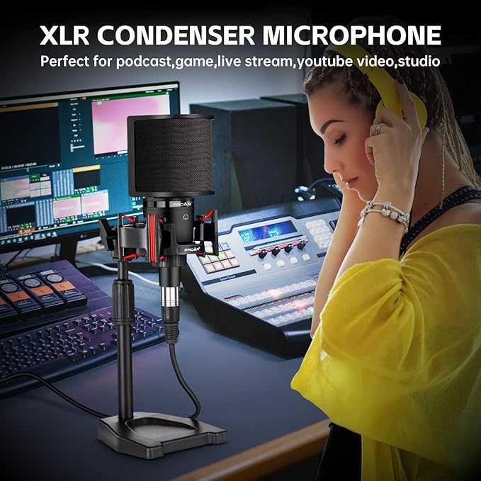 XLR Podcast Microphone Professional Cardioid Condenser Microphone - Image 2
